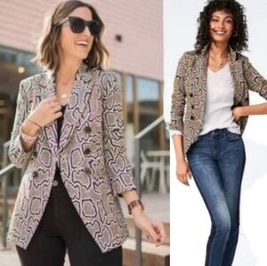 Cabi 3733 Double Breasted Python Stretch Blazer